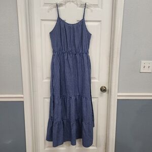 Blue Striped Maxi Dress